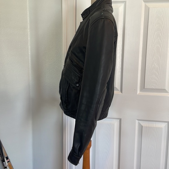 Vintage aviator leather jacket bomber motorcycle brown women’s size 36 - Picture 4 of 16